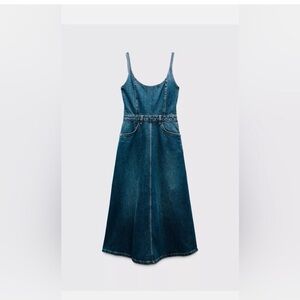 Zara Dark Blue Denim Maxi Dress